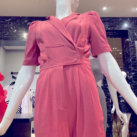 Puff sleeve wrap front denim jumpsuit - Picture 7 of 8